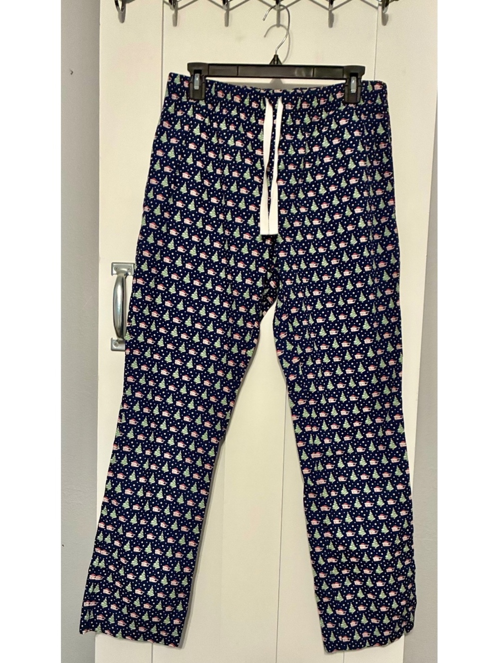 Vineyard Vines Christmas Pajama Pants Navy Blue Santa Whales Trees Small S/P